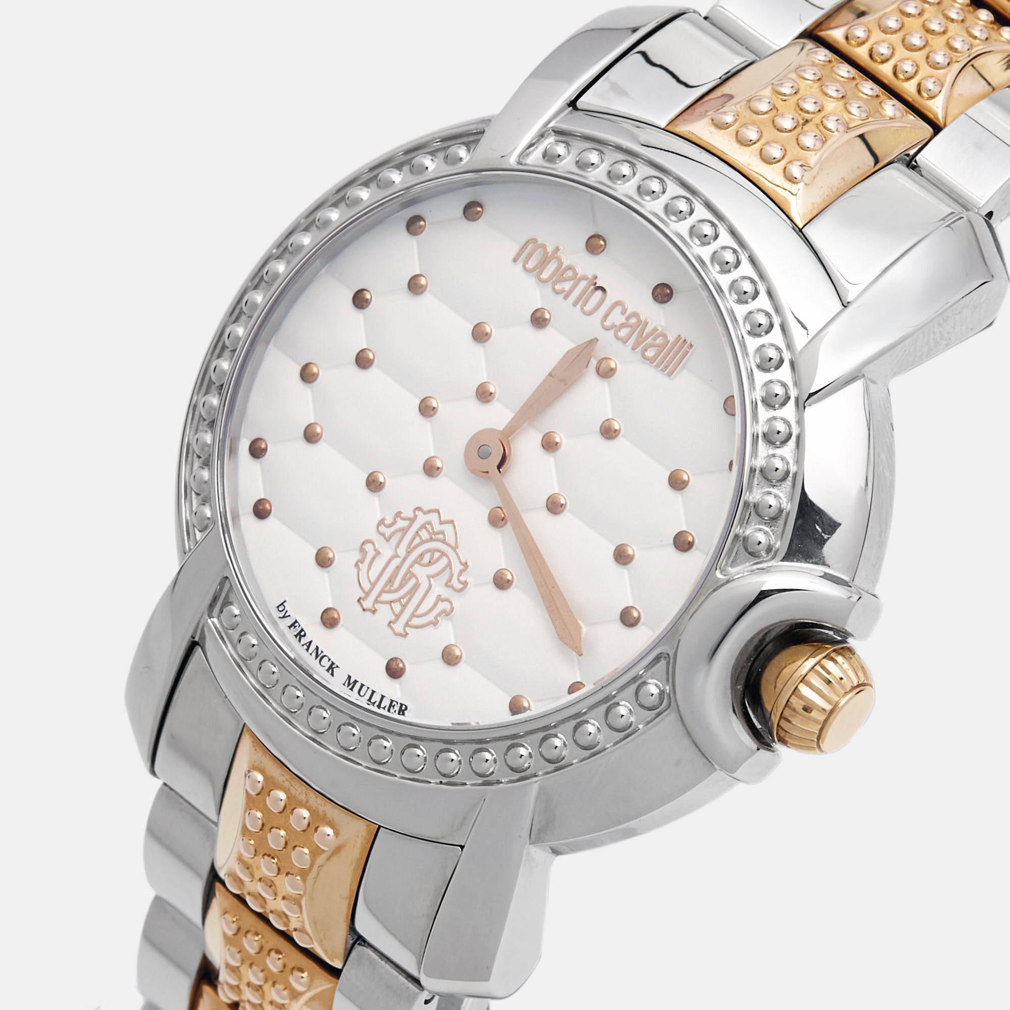 JUST CAVALLI by Franck Muller Silver Two Tone Stainless Steel 1L019 Women's Wristwatch 36 mm