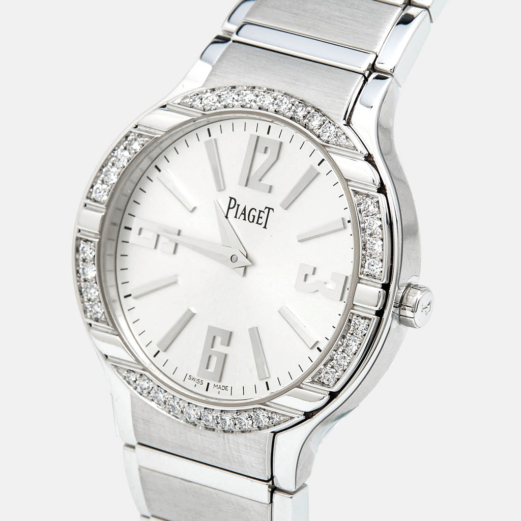 PIAGET 18K 18K White Gold Diamond Polo G0A36231 Women's Wristwatch 32 mm