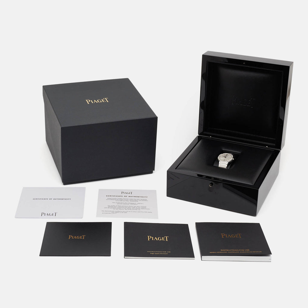 PIAGET 18K 18K White Gold Diamond Polo G0A36231 Women's Wristwatch 32 mm