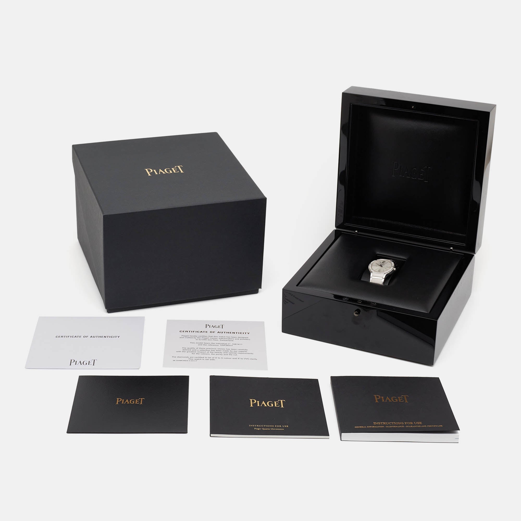 PIAGET 18K 18K White Gold Diamond Polo G0A36231 Women's Wristwatch 32 mm
