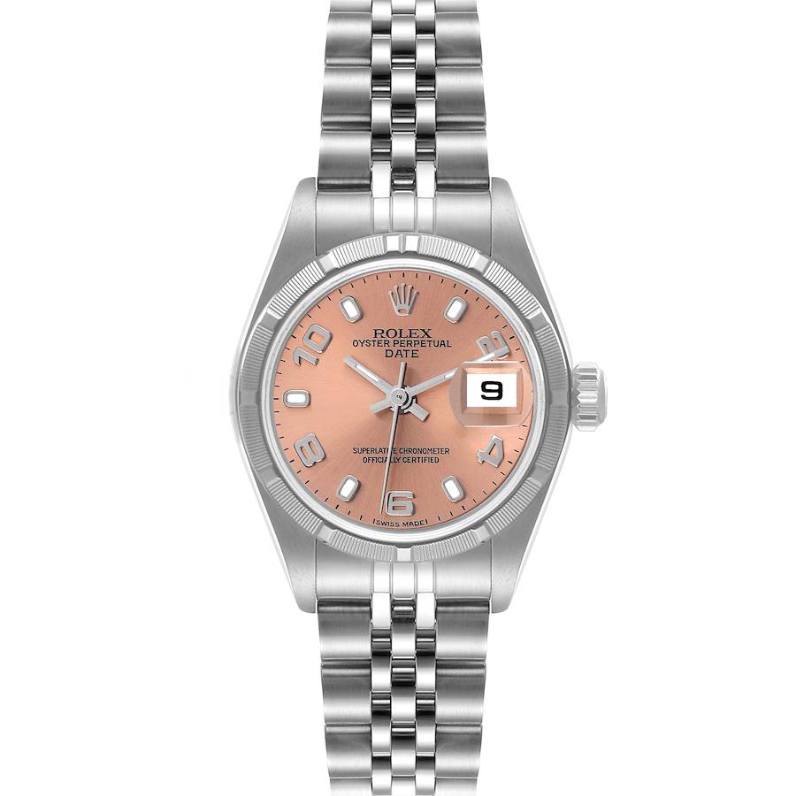 ROLEX Pink Stainless Steel Oyster Perpetual Date 79190 Women's Wristwatch 26 mm