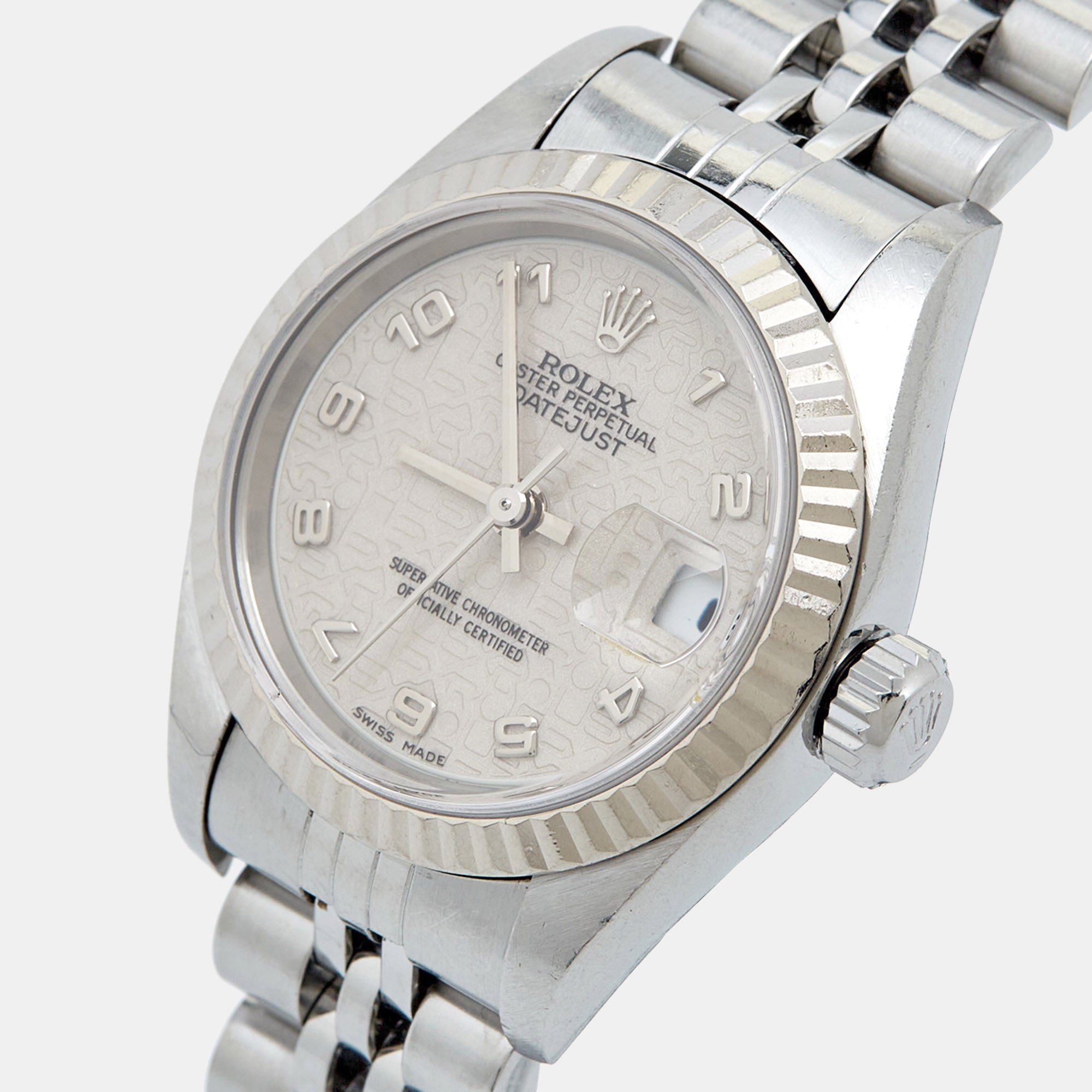 ROLEX Ivory Jubilee 18k White Gold Stainless Steel 79174 Women's Wristwatch 26 mm