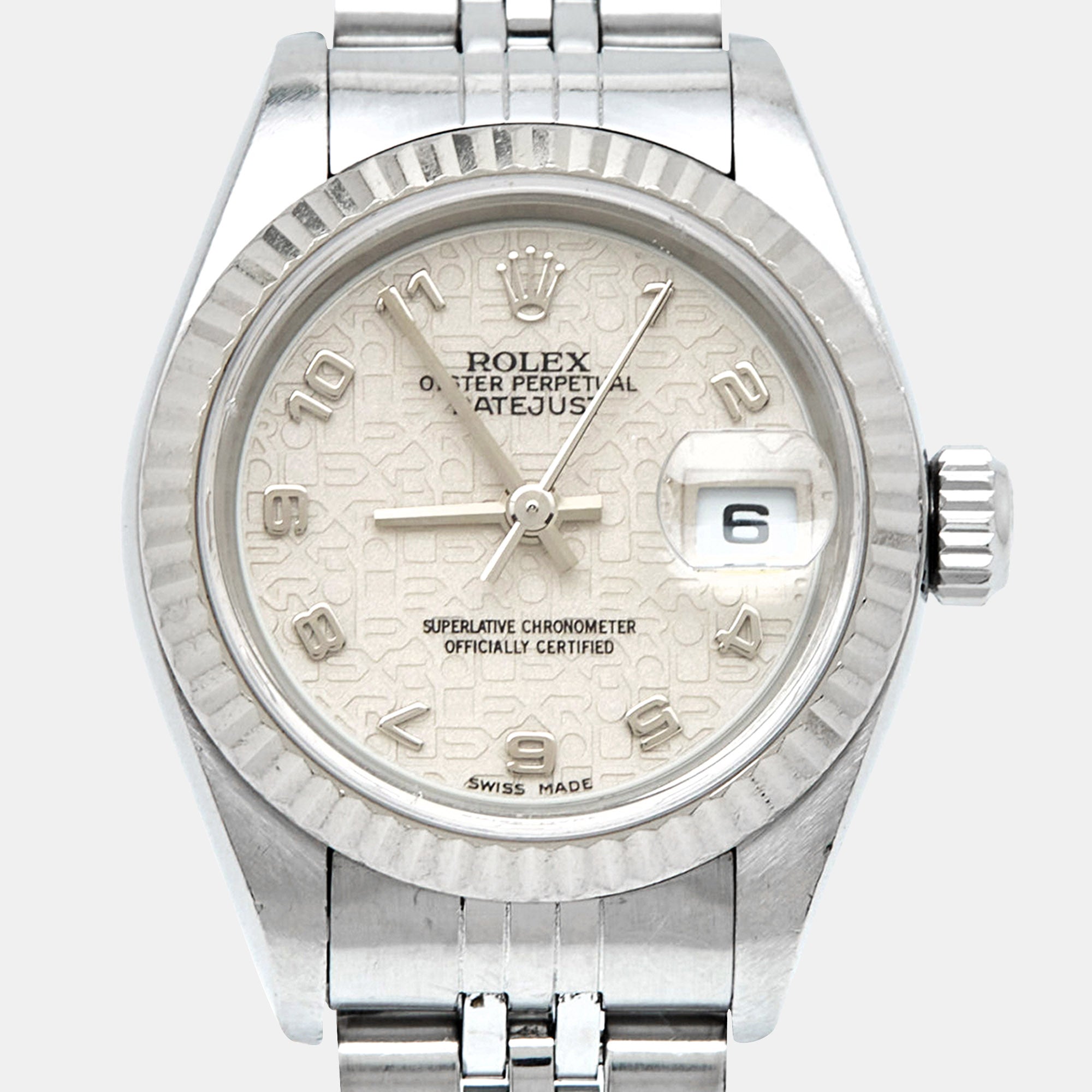 ROLEX Ivory Jubilee 18k White Gold Stainless Steel 79174 Women's Wristwatch 26 mm