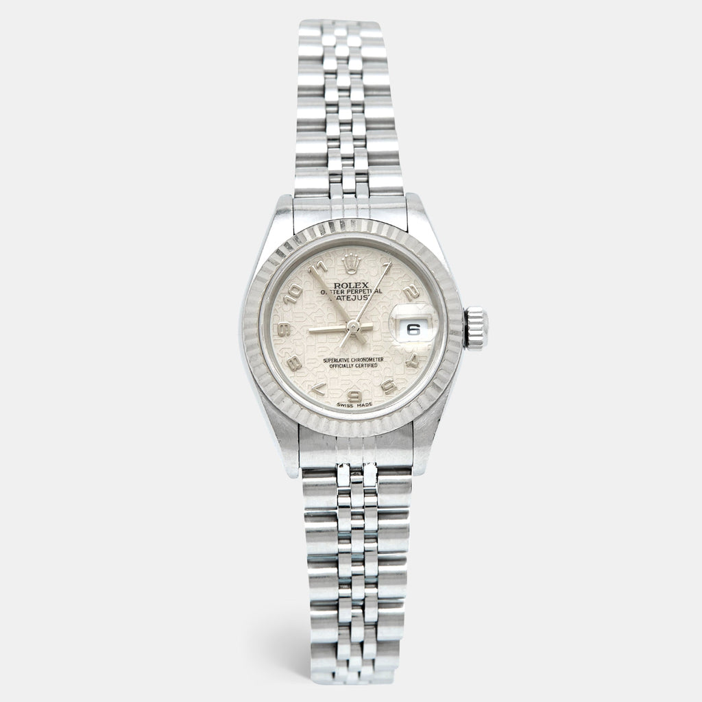 ROLEX Ivory Jubilee 18k White Gold Stainless Steel 79174 Women's Wristwatch 26 mm
