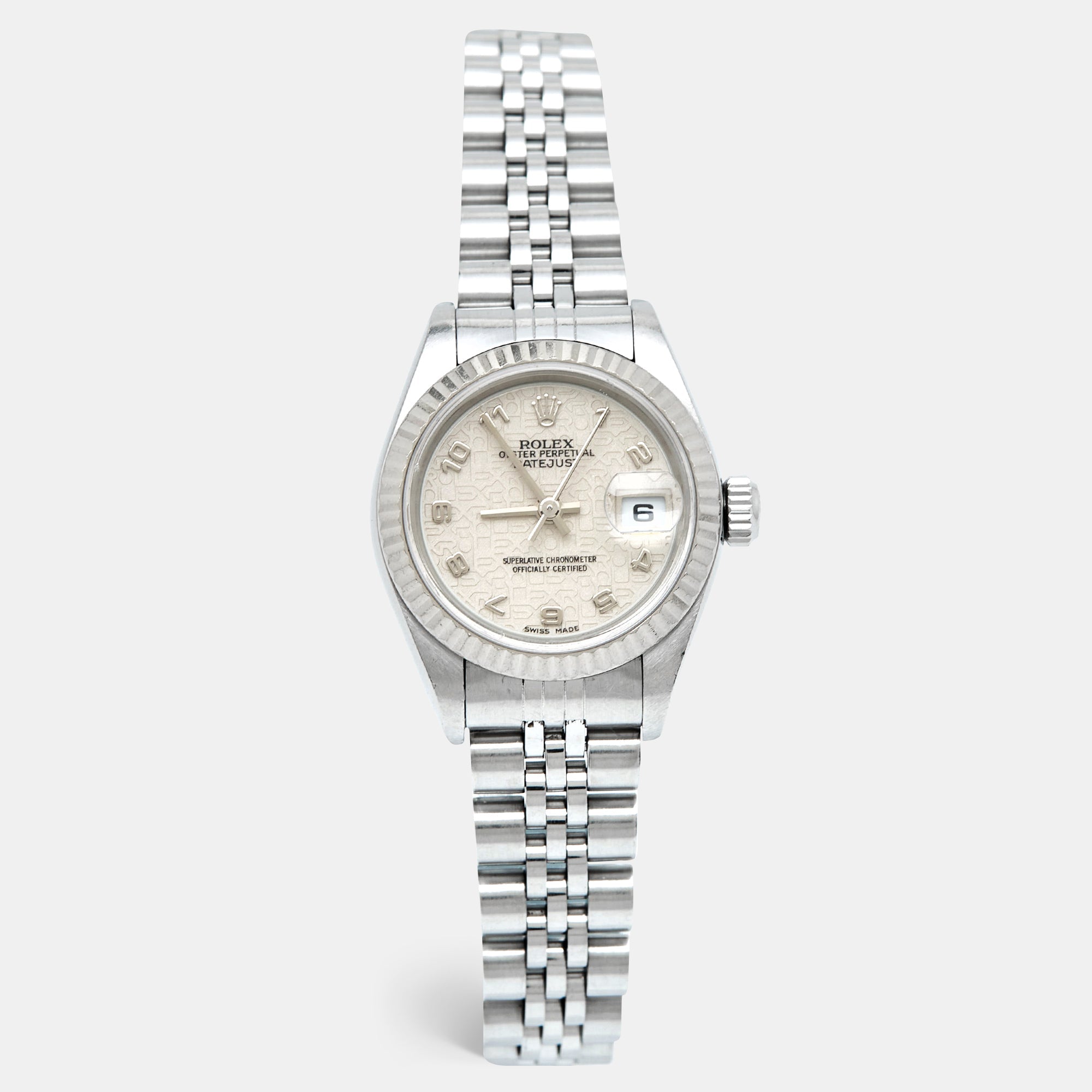 ROLEX Ivory Jubilee 18k White Gold Stainless Steel 79174 Women's Wristwatch 26 mm