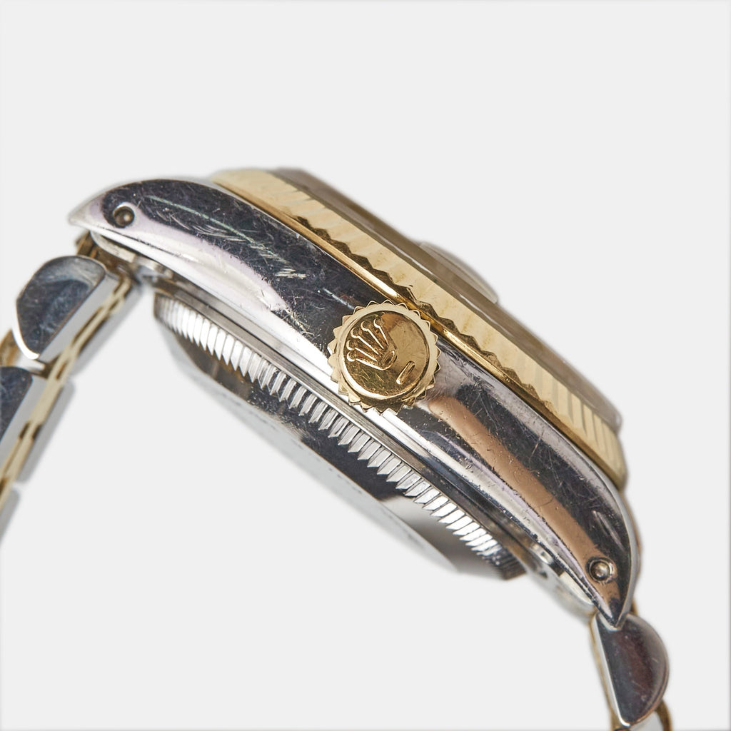ROLEX Champagne 18k Yellow Gold Stainless Steel Datejust 69173 Women's Wristwatch 26 mm