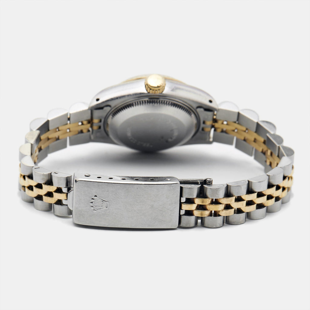 ROLEX Champagne Diamonds 18K Yellow Gold Stainless Steel Datejust 69173 Women's Wristwatch 26 mm