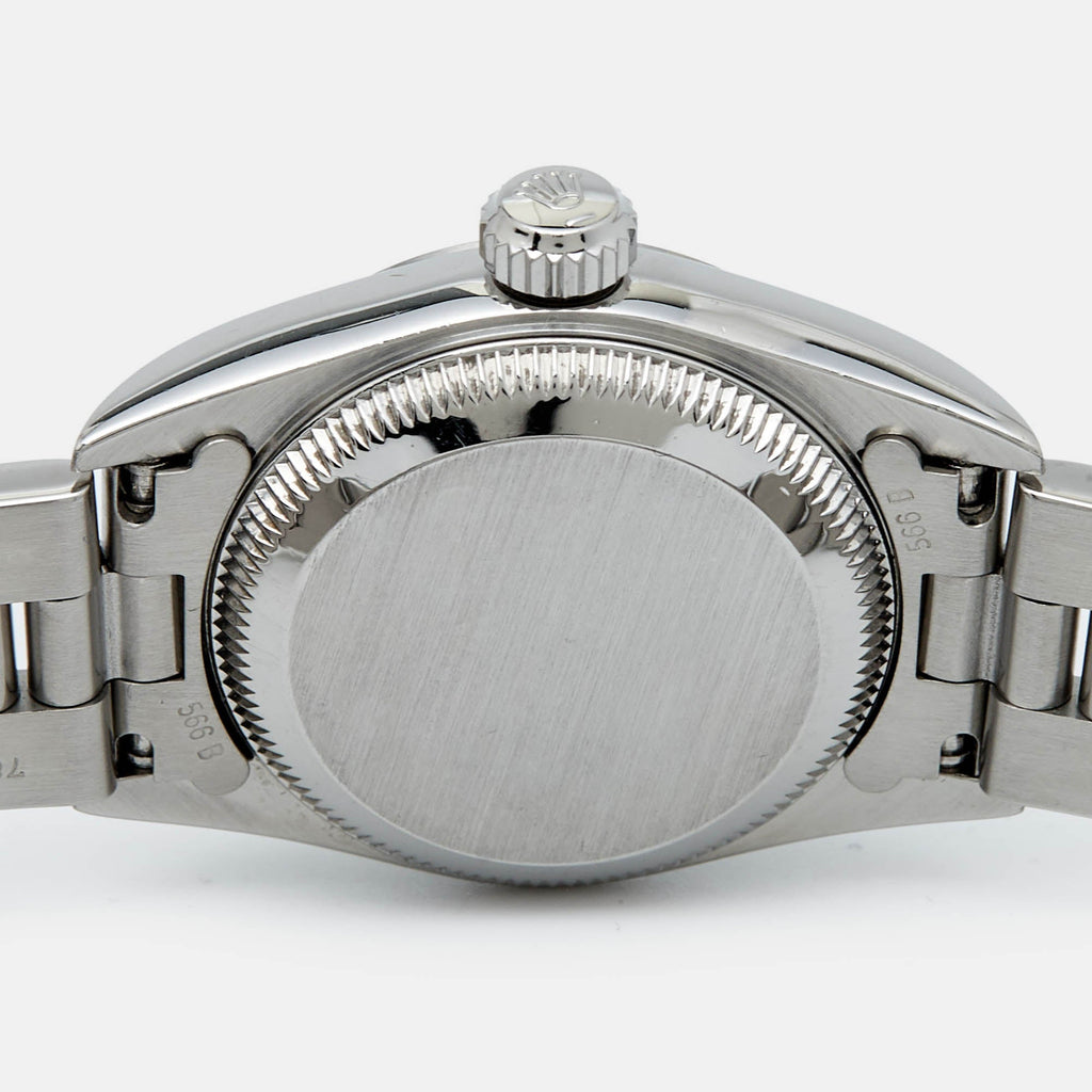 ROLEX Salmon Stainless Steel Oyster Perpetual 67180 Automatic Women's Wristwatch 25 mm