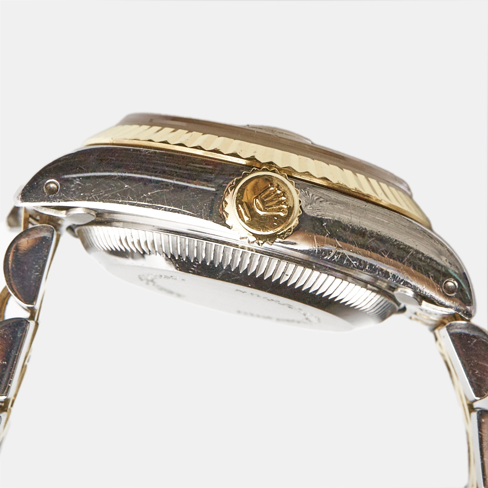 ROLEX Champagne 18k Yellow Gold Stainless Steel Datejust 69173 Women's Wristwatch 26 mm