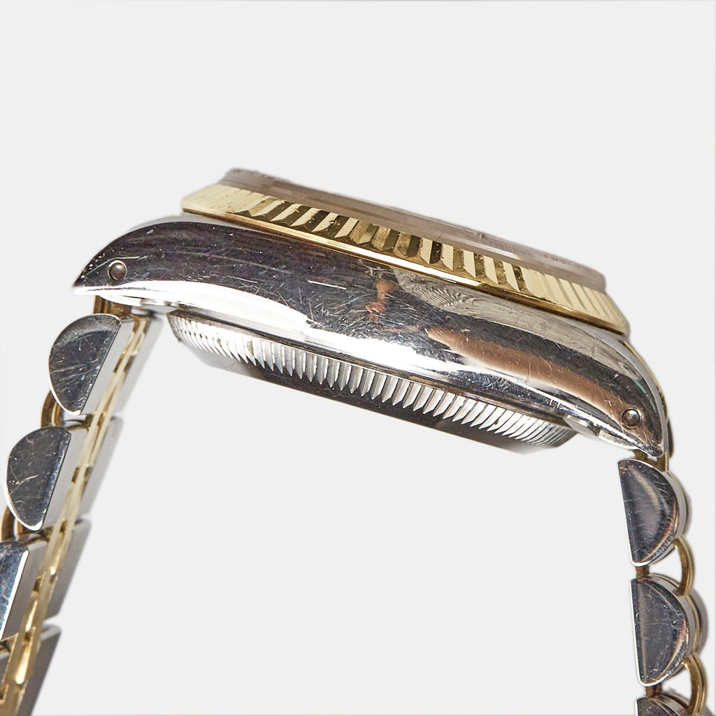 ROLEX Champagne 18k Yellow Gold Stainless Steel Datejust 69173 Women's Wristwatch 26 mm