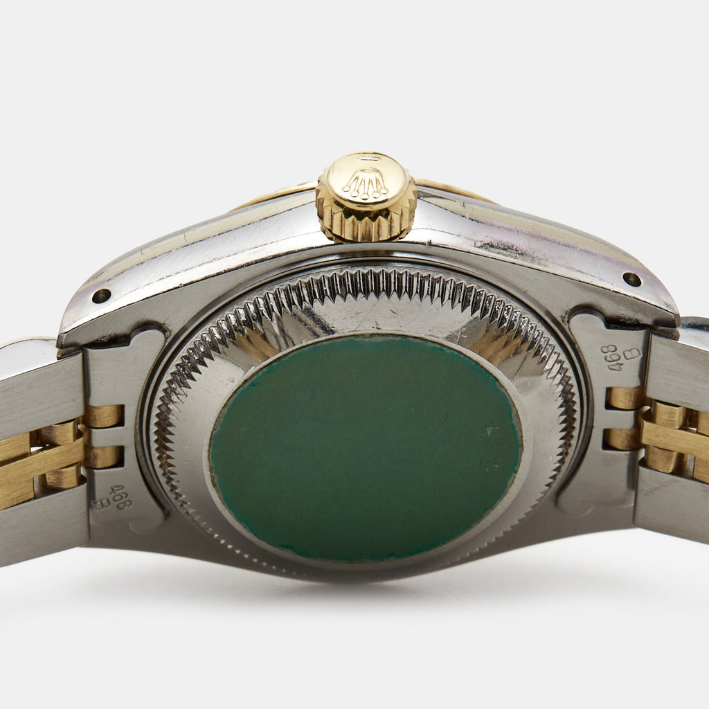 ROLEX Champagne 18k Yellow Gold Stainless Steel Datejust 69173 Women's Wristwatch 26 mm