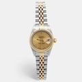 ROLEX Champagne 18k Yellow Gold Stainless Steel Datejust 69173 Women's Wristwatch 26 mm
