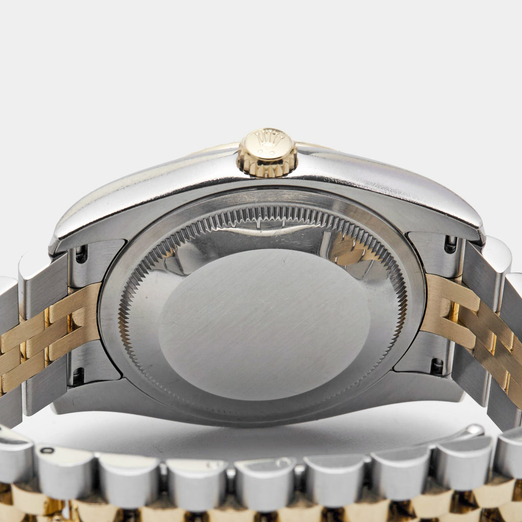 ROLEX Black Jubilee 18K Yellow Gold Stainless Steel Datejust 116233 Unisex Wristwatch 36 mm