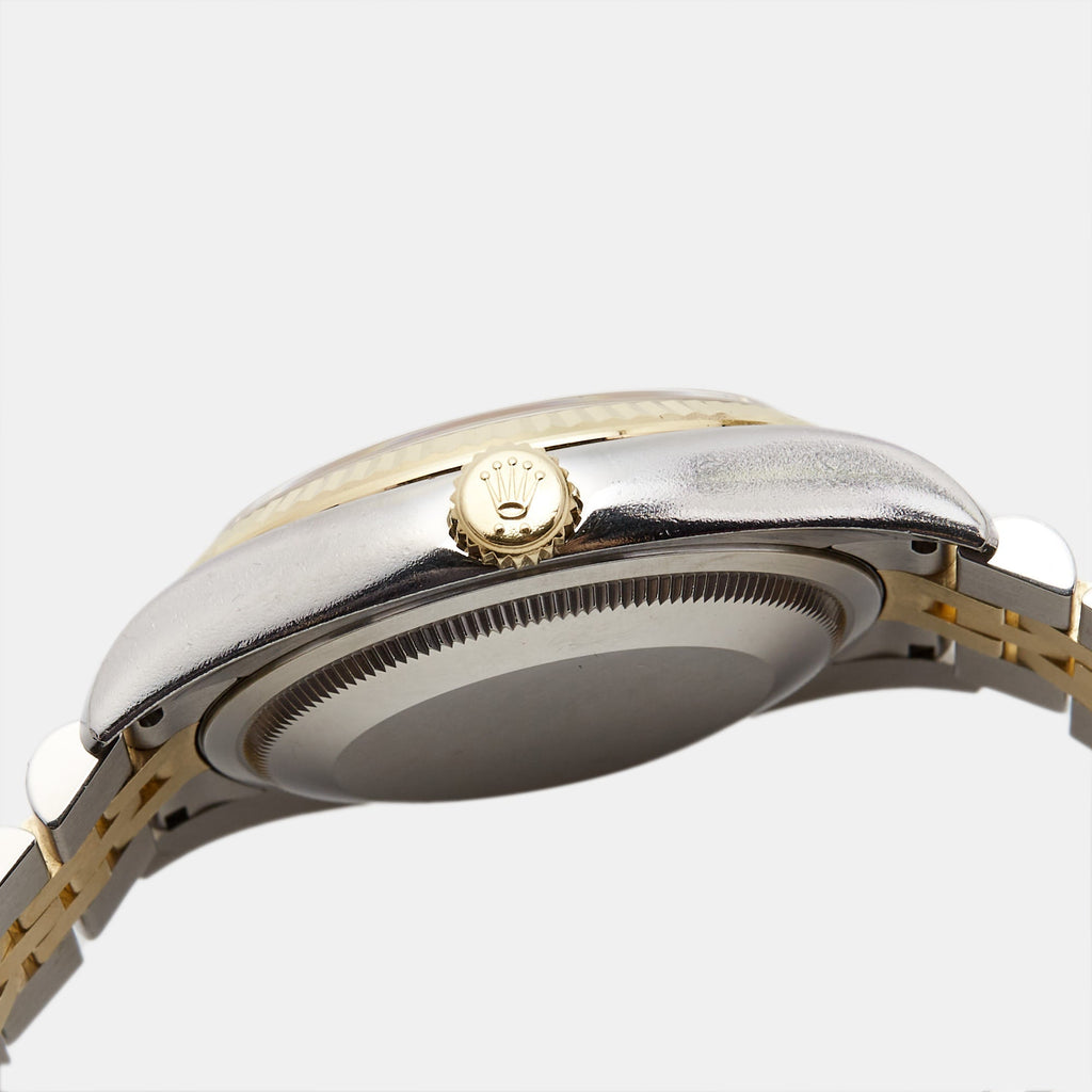 ROLEX Black Jubilee 18K Yellow Gold Stainless Steel Datejust 116233 Unisex Wristwatch 36 mm