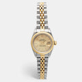 ROLEX Champagne 18k Yellow Gold Stainless Steel Datejust 69173 Women's Wristwatch 26 mm