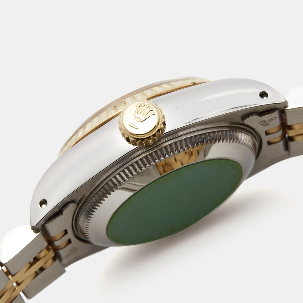 ROLEX Champagne 18k Yellow Gold Stainless Steel Datejust 69173 Women's Wristwatch 26 mm