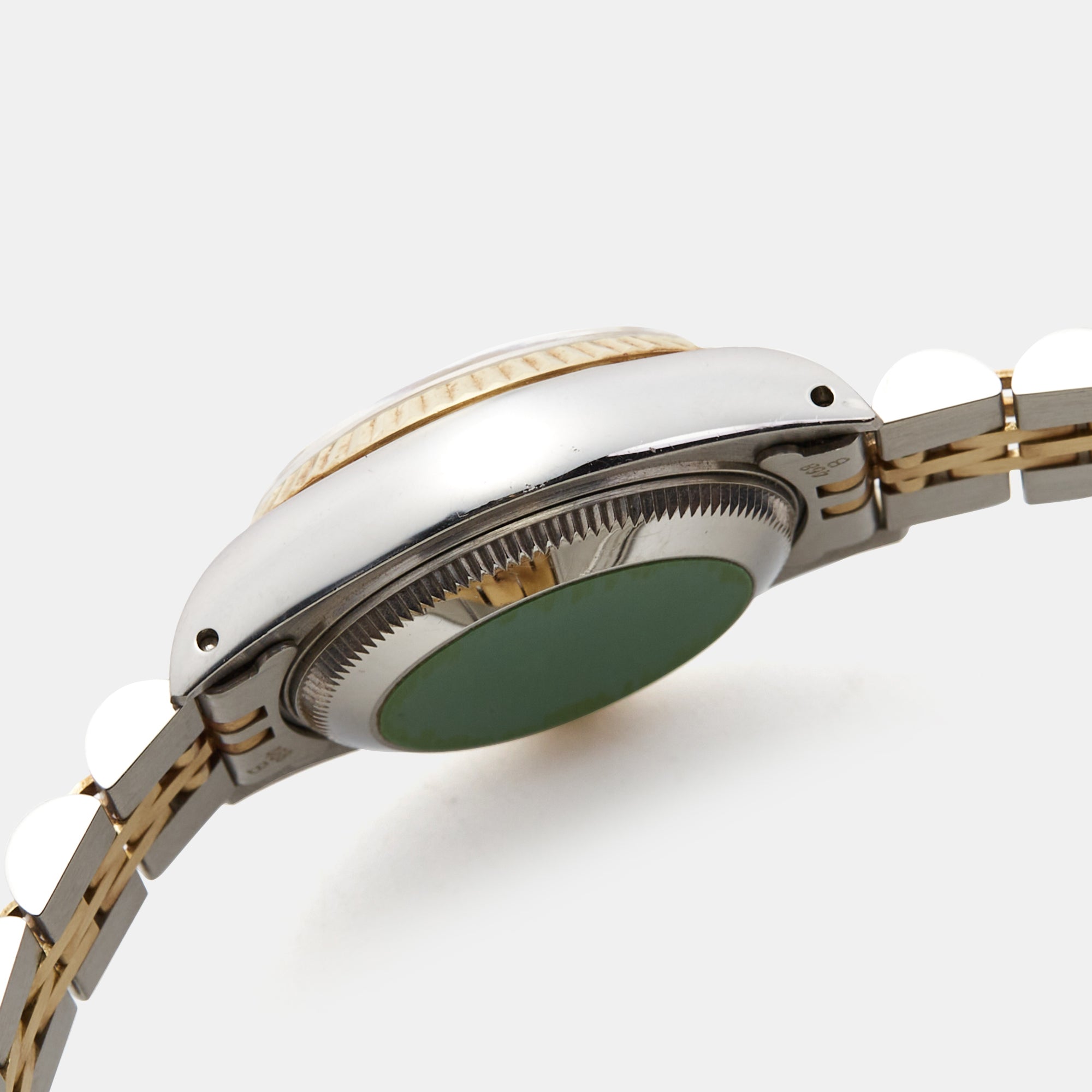 ROLEX Champagne 18k Yellow Gold Stainless Steel Datejust 69173 Women's Wristwatch 26 mm