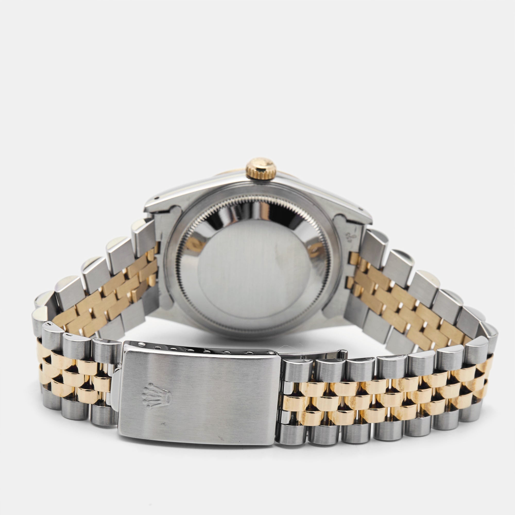 ROLEX Champagne 18k Yellow Gold And Stainless Steel Datejust 16233 Men's Wristwatch 36 mm