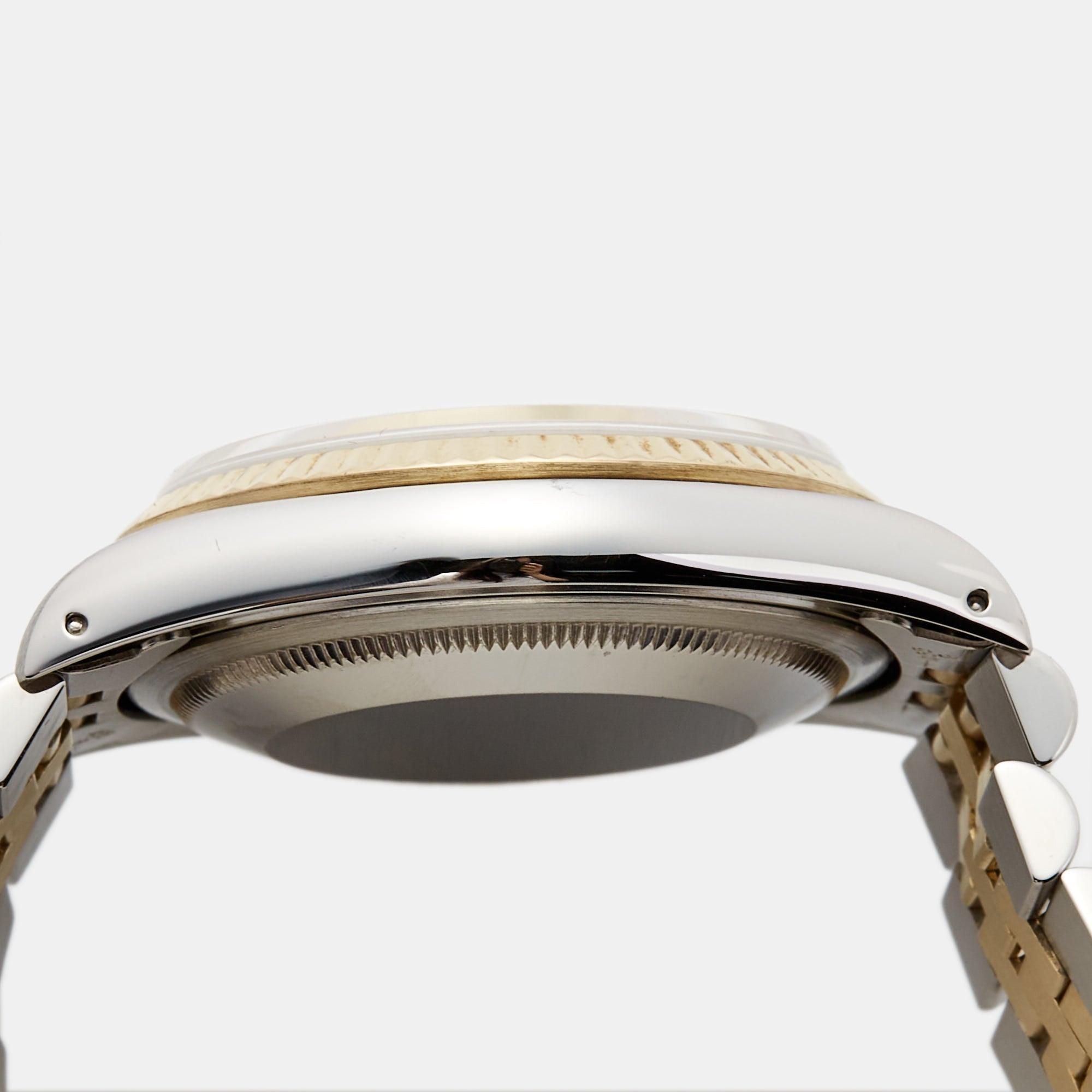 ROLEX Champagne 18k Yellow Gold And Stainless Steel Datejust 16233 Men's Wristwatch 36 mm
