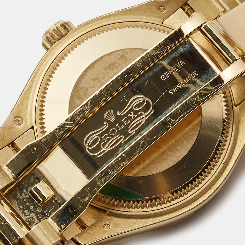 ROLEX Olive Green Diamond 18K Yellow Gold President Datejust 278288BRBR Women's Wristwatch 31 mm