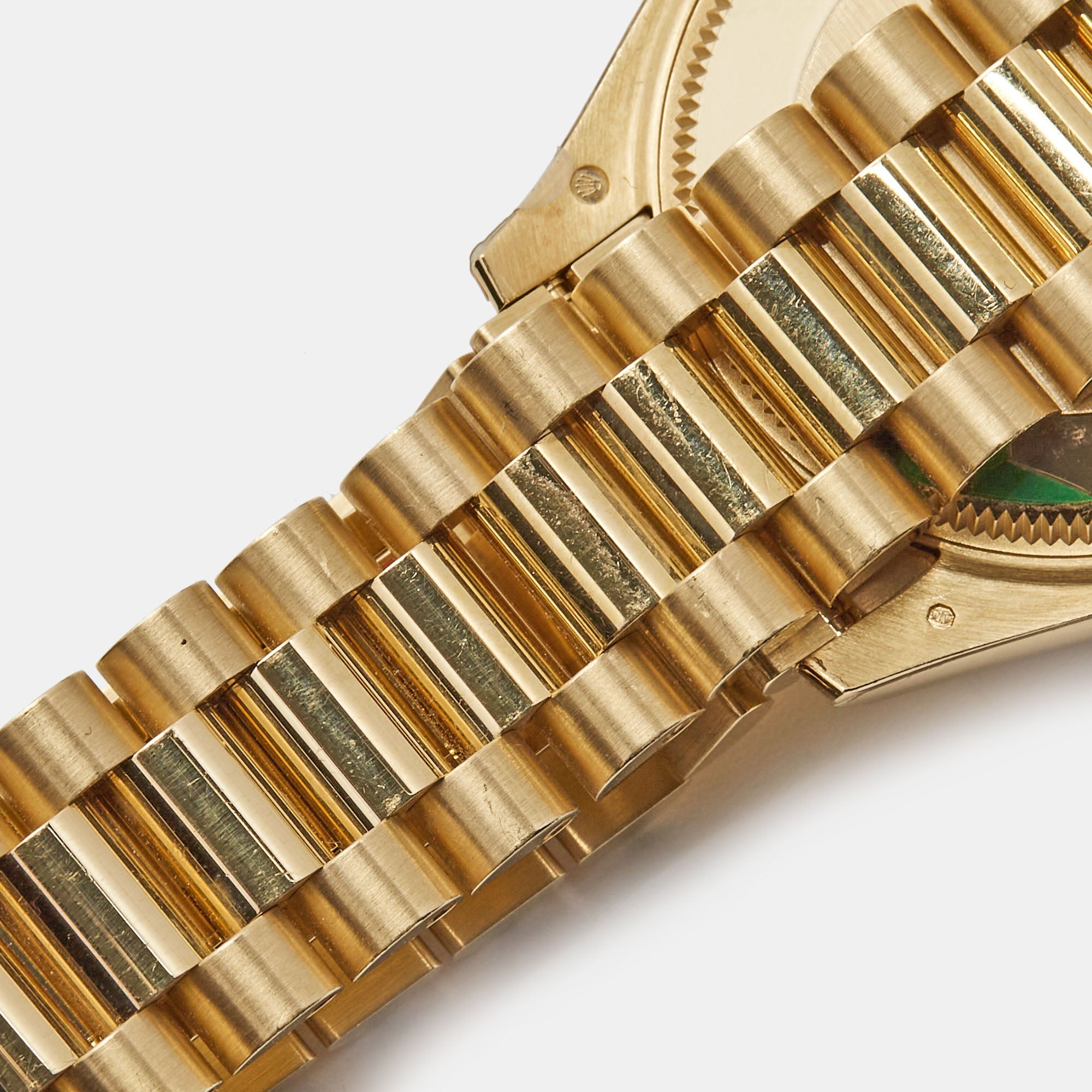 ROLEX Olive Green Diamond 18K Yellow Gold President Datejust 278288BRBR Women's Wristwatch 31 mm