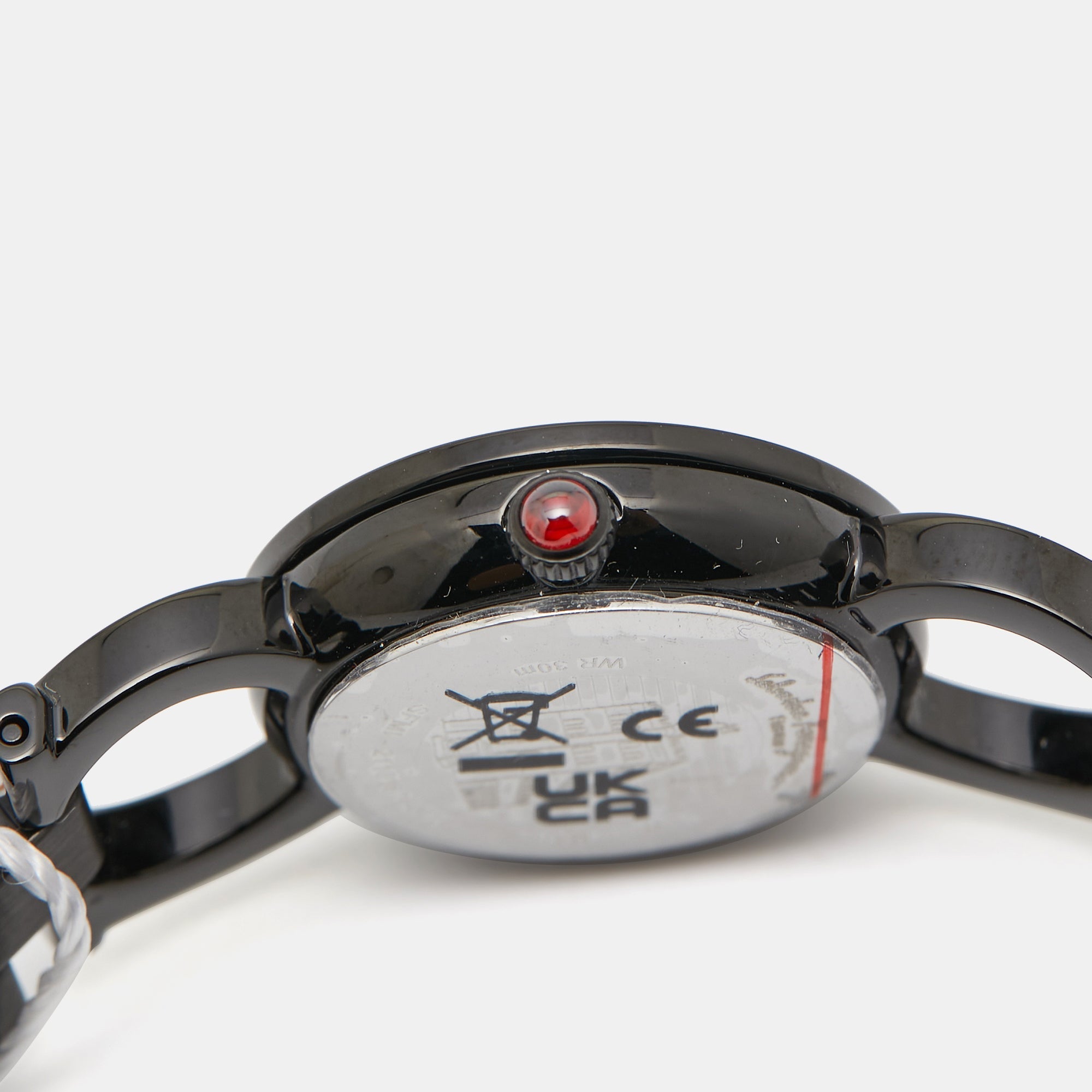 SALVATORE FERRAGAMO Black Two-Tone Stainless Steel Double Gancini SFMI00422 Women's Wristwatch 25 mm