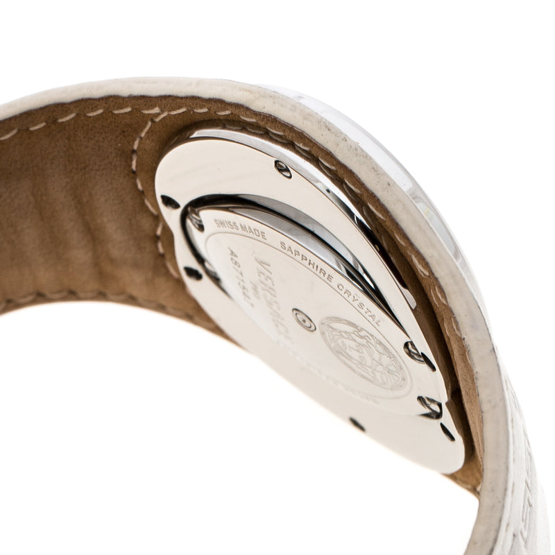 Versace White Stainless Steel Eclissi 74Q Women's Wristwatch 39 mm