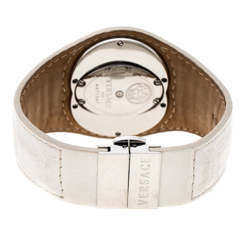 Versace White Stainless Steel Eclissi 74Q Women's Wristwatch 39 mm