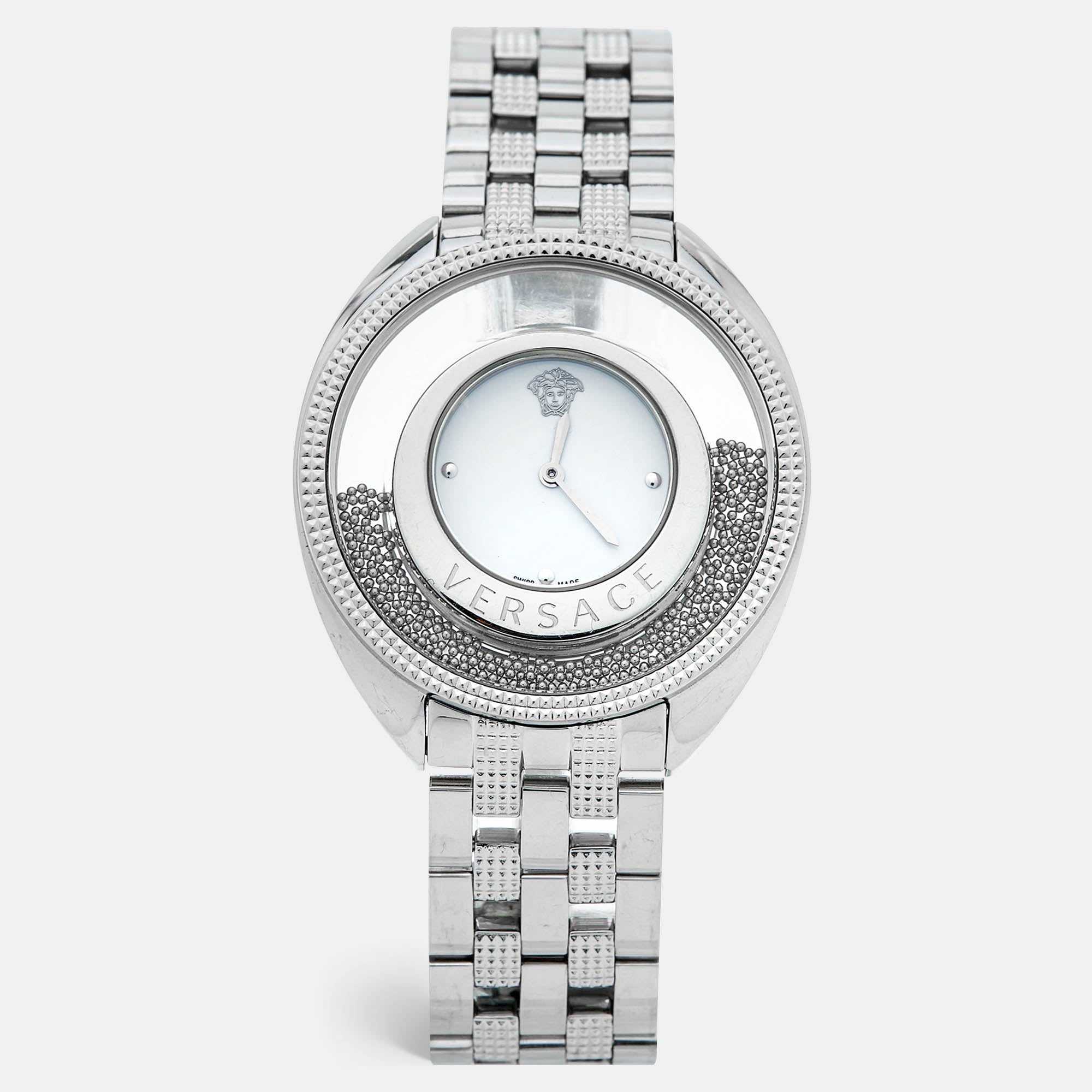 VERSACE White Stainless Steel Destiny Spirit 86Q99D002-S099 Women's Wristwatch 39 mm