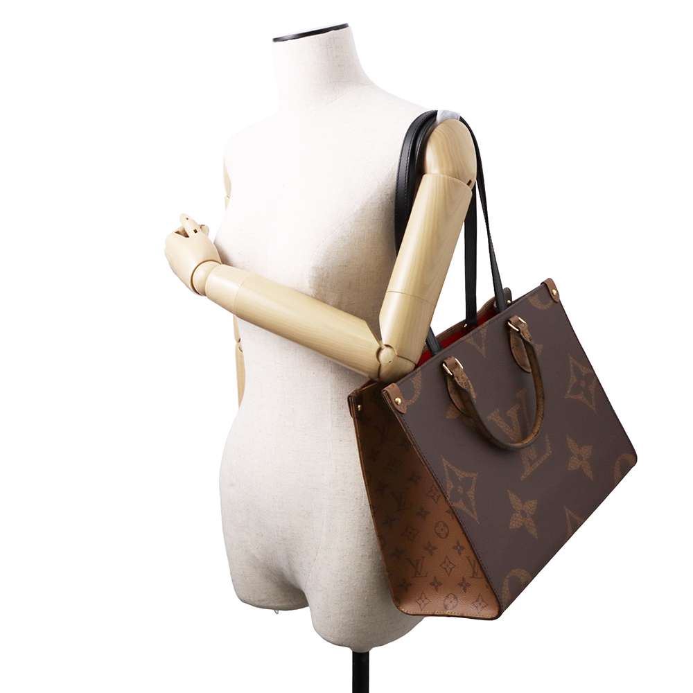 LOUIS VUITTON Onthego Red M45321 Monogram Monogram Reverse Canvas Monogram Giant Size MM