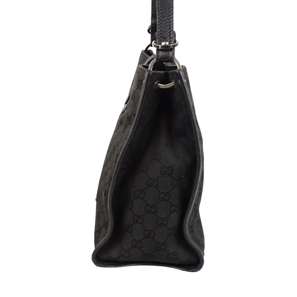 Gucci Vintage Black GG Short Strap Shoulder Bag