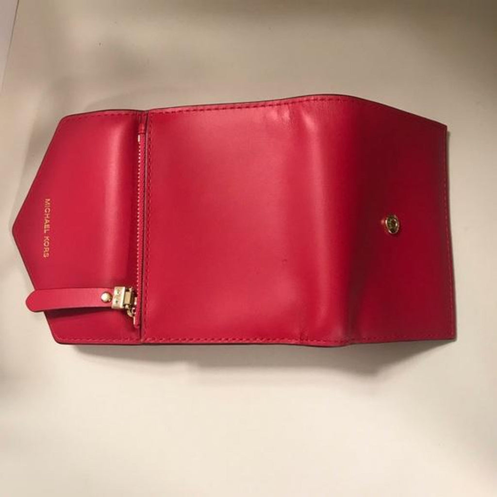 MICHAEL KORS Red/Deep Pink Blakely Medium Leather Bucket Bag & Red Small Blakely Wallet NWOT