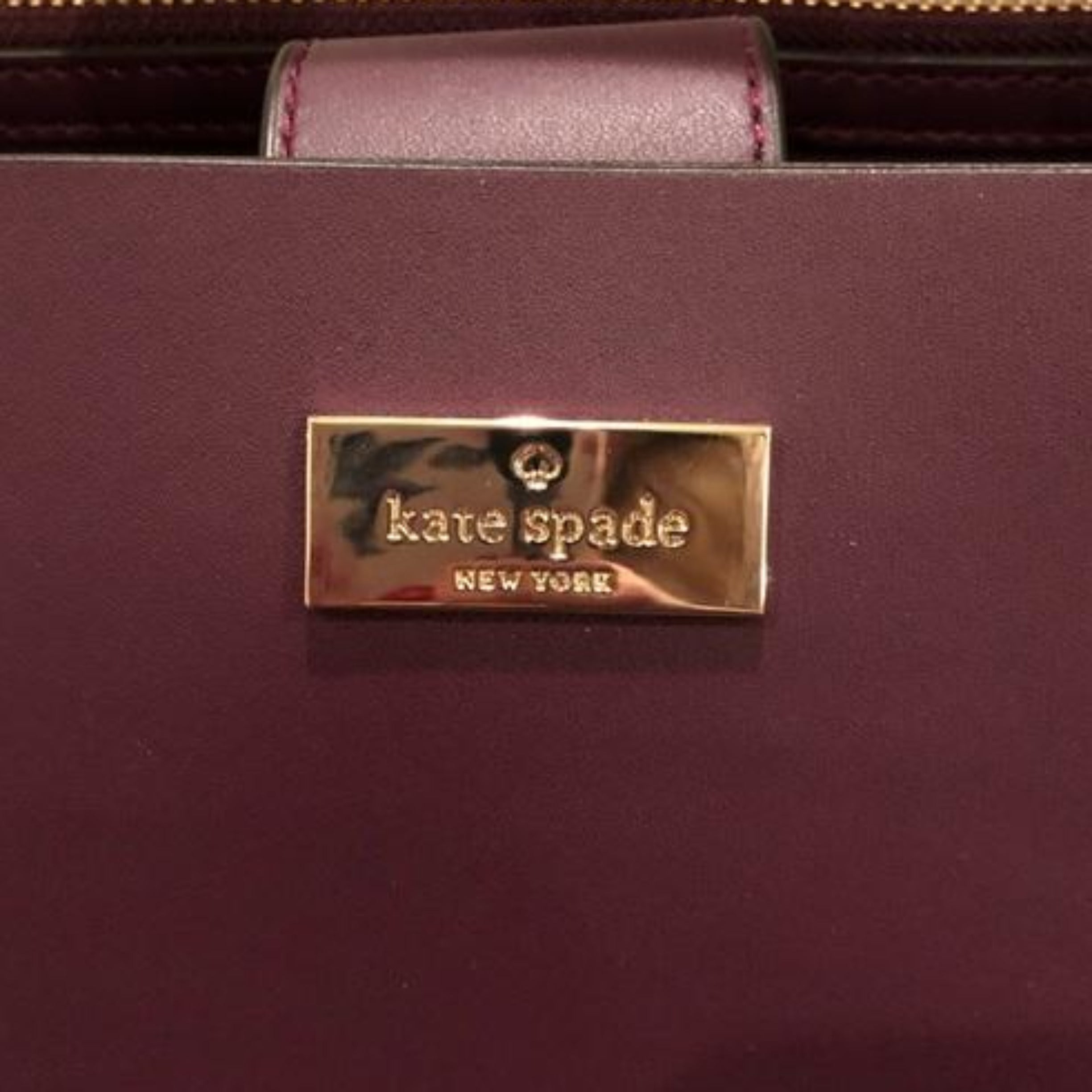 KATE SPADE NEW YORK Deep Purple Plum Putnam Drive Small Nelle Leather Tote Bag and Deep Plum Purple Braylon Putnam Drive Wallet