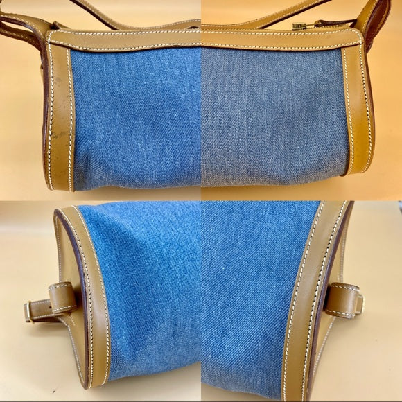 HermÃƒÆ’Ã‚Â¨s Vintage Blue Denim Fabric shoulder bag TWS