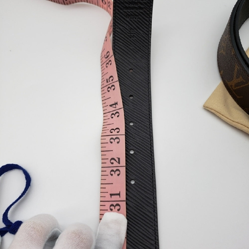 Louis Vuitton Circle Reversible Canvas and Leather Belt 85