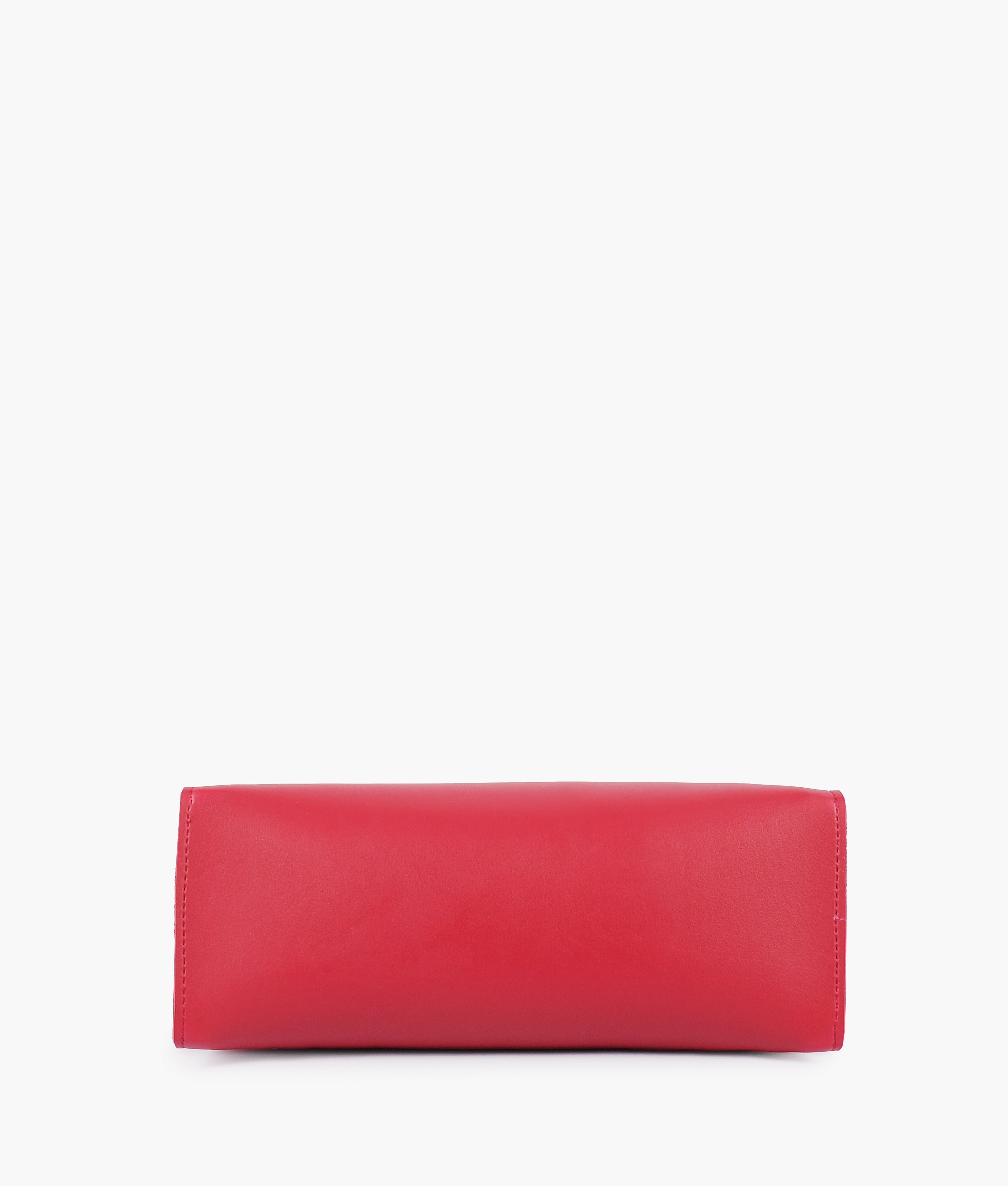 Maroon zipper shoulder bag with long handle