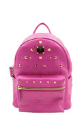 Studded Leather Backpack Fuschia