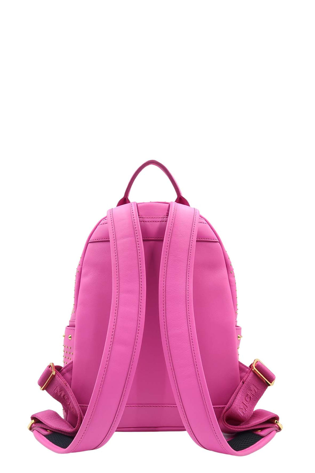 Studded Leather Backpack Fuschia