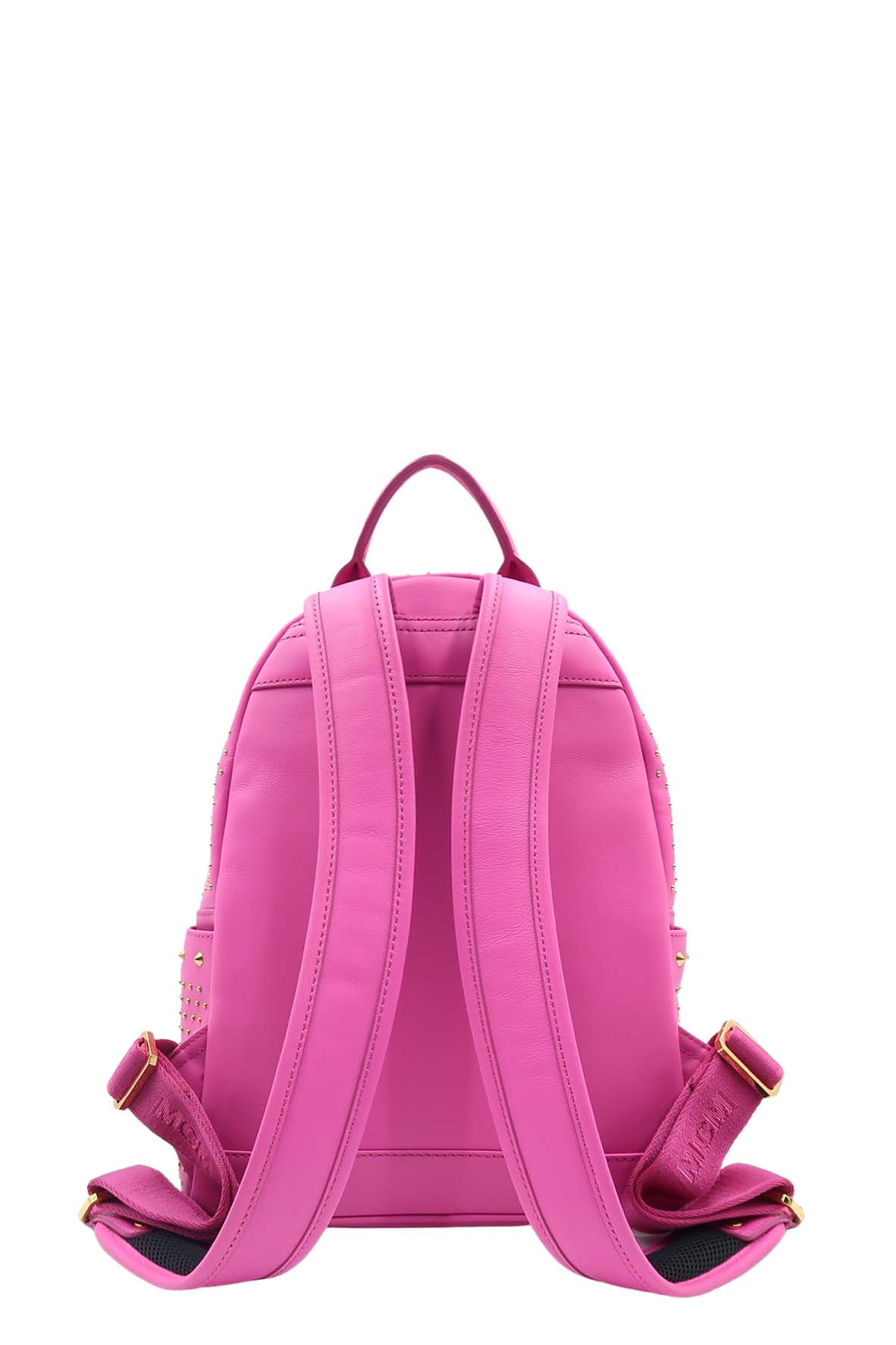 Studded Leather Backpack Fuschia