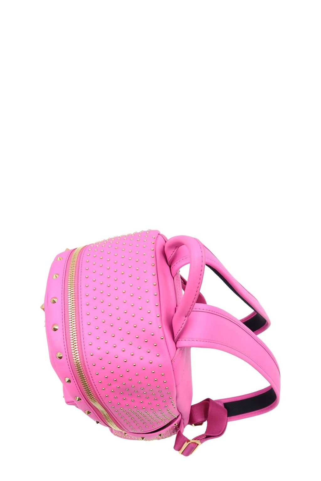 Studded Leather Backpack Fuschia