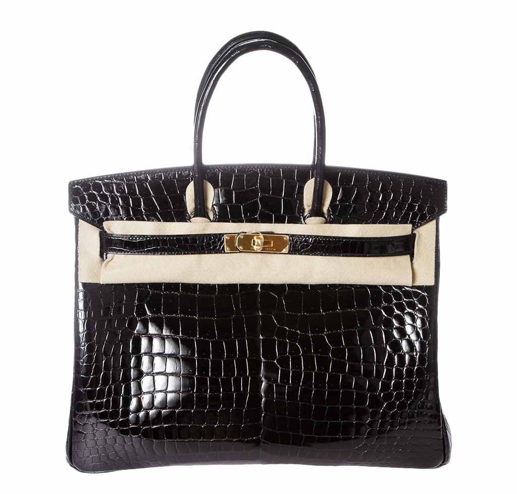 HermÃƒÆ’Ã‚Â¨s Porosus Crocodile Birkin 35 Black Bag