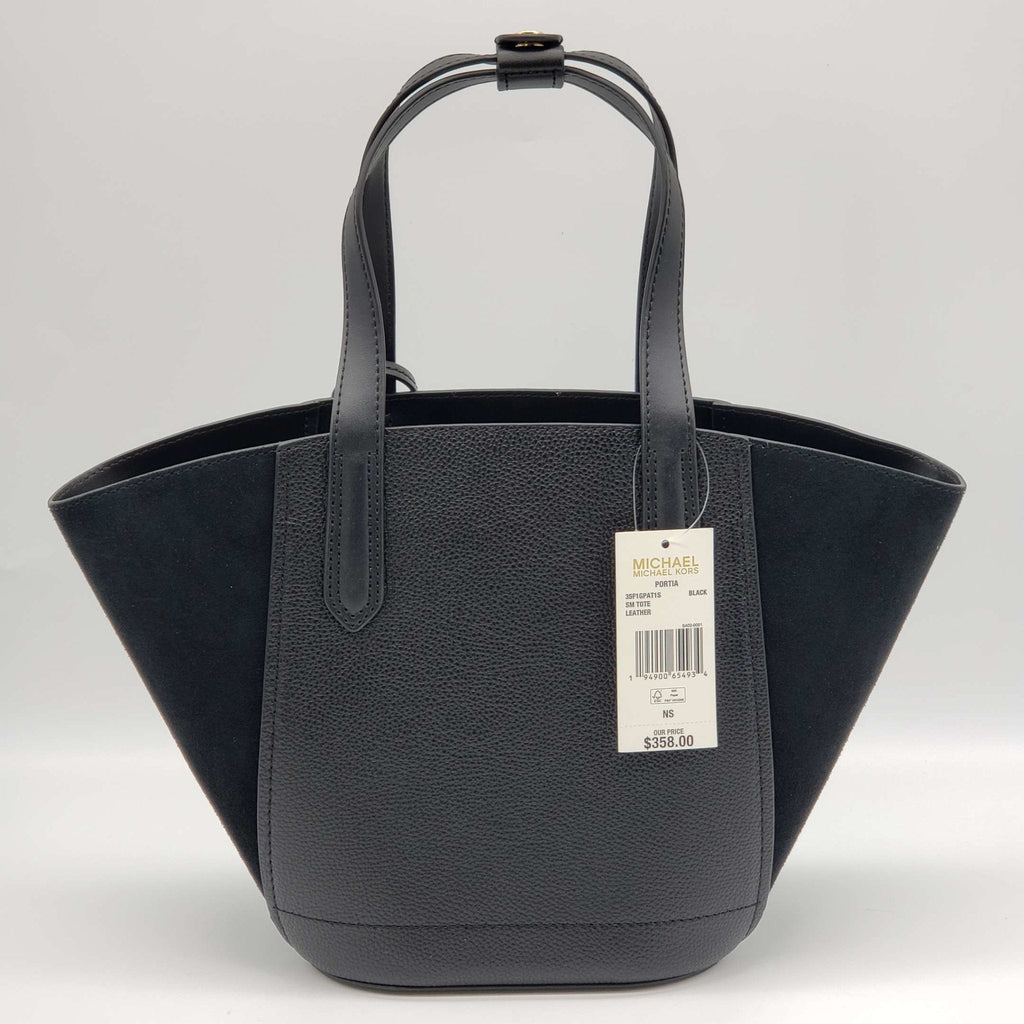 Michael Kors Portia Black Leather Tote Bag