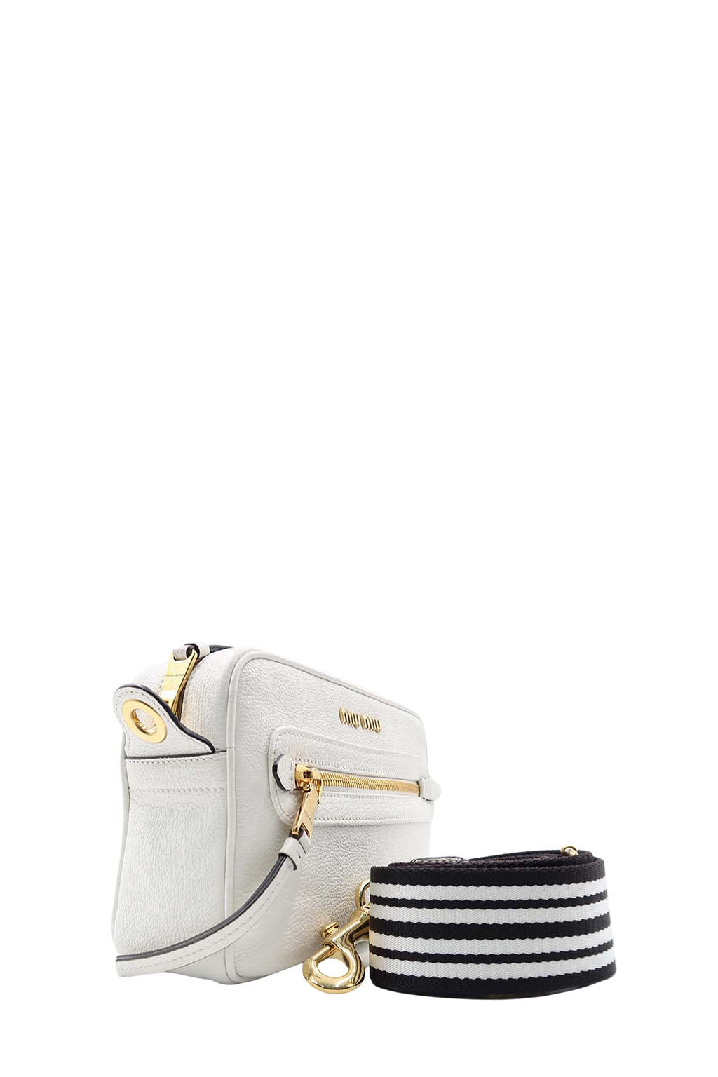 Madras Front Zip Camera Bag Bianco