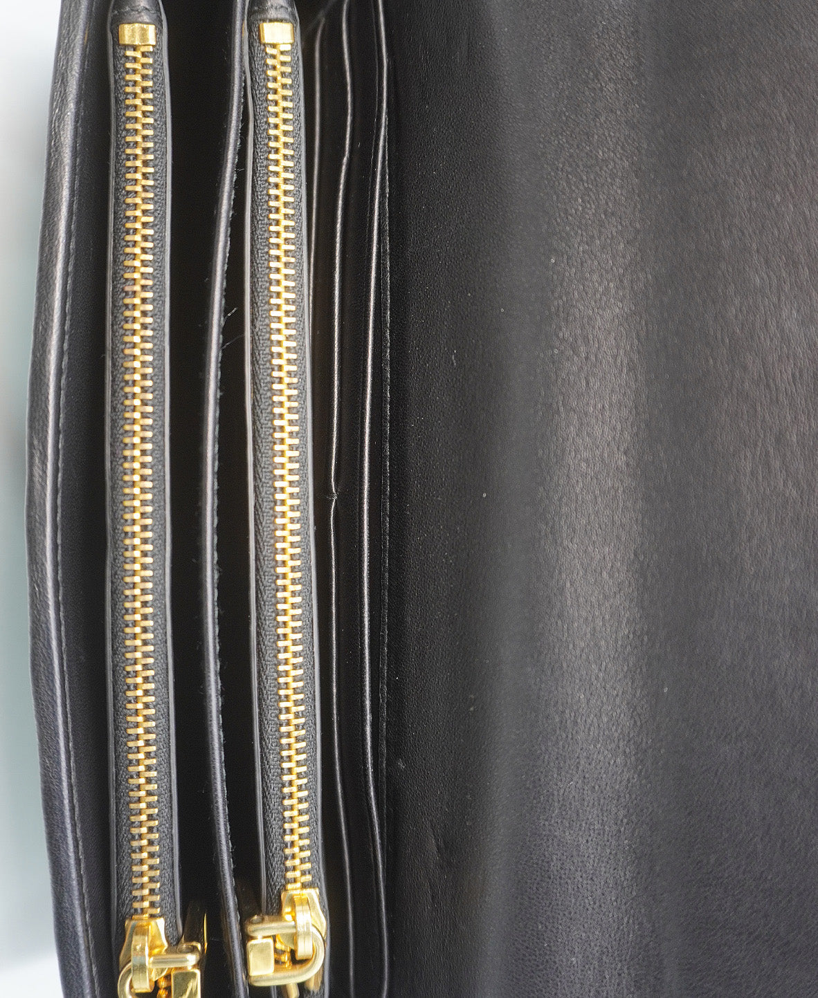 Matelasse Leather Flap Compact Wallet Black