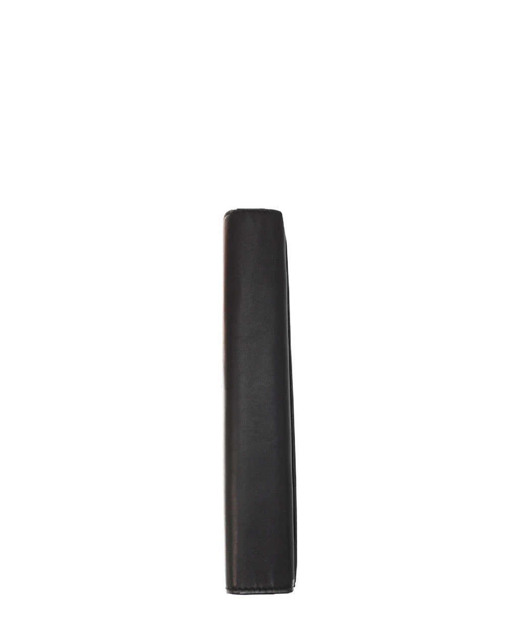 Matelasse Leather Flap Compact Wallet Black