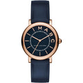 Ladies / Womens Mini Navy Blue Leather Marc Jacobs Designer Watch MJ1539