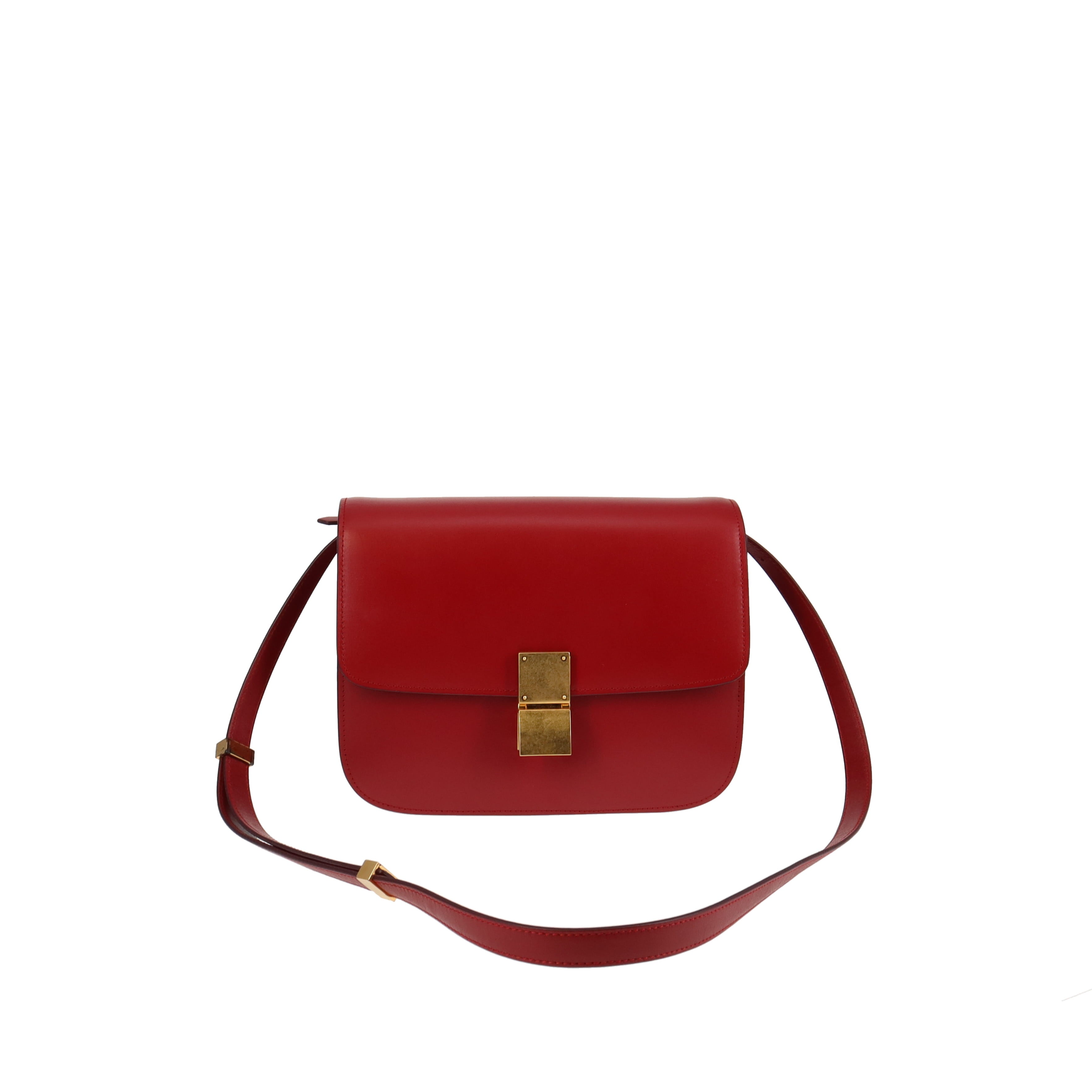 Celine Medium Classic Bag In Box Calfskin Red GH