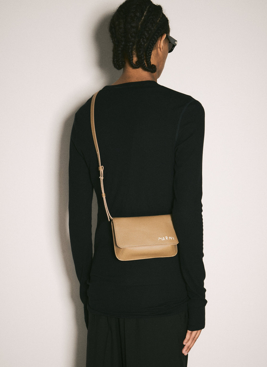 Marni Men Marni Mending Leather Shoulder Bag