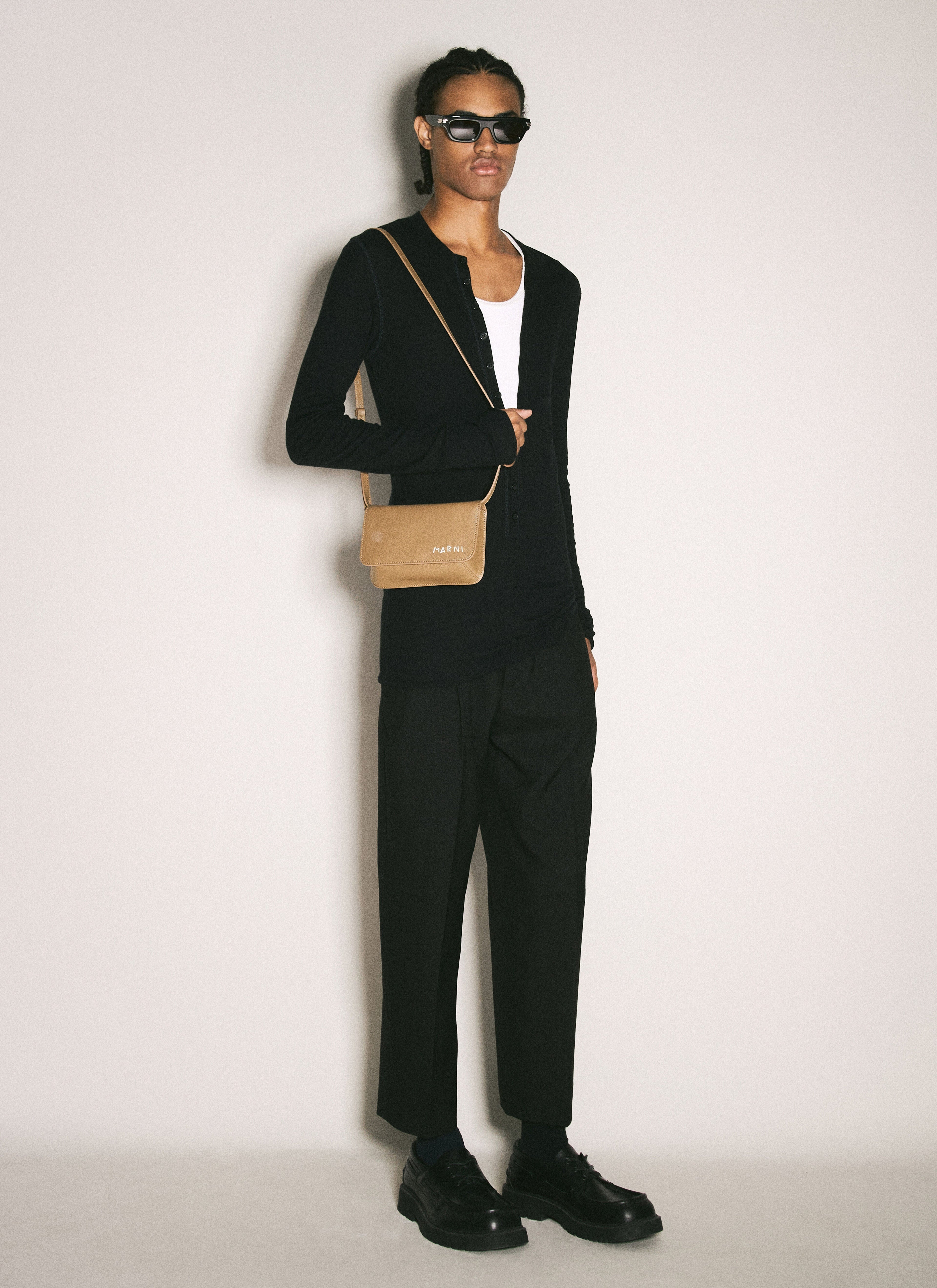Marni Men Marni Mending Leather Shoulder Bag