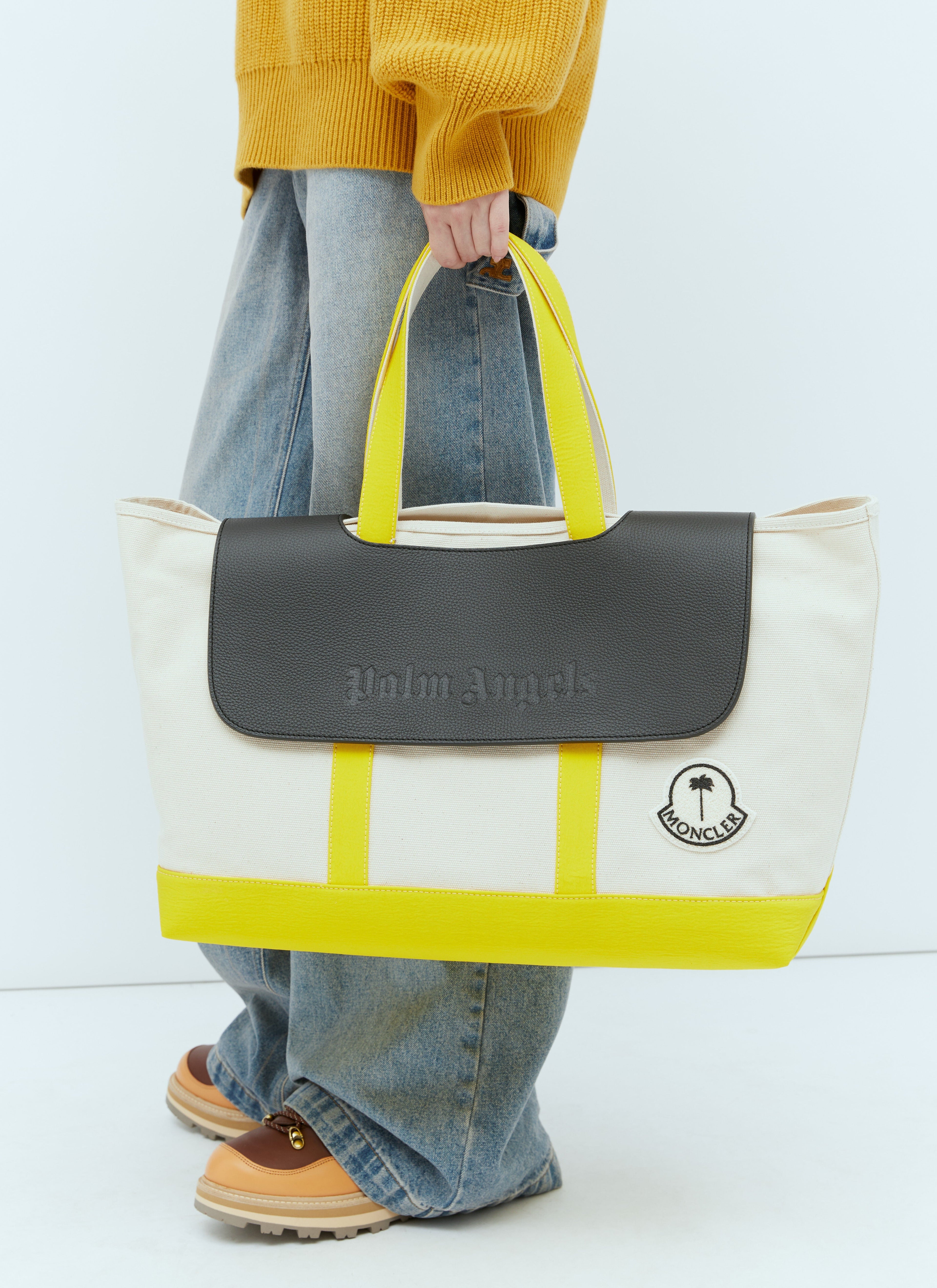 Moncler X Palm Angels Women Logo Patch Canvas Tote Bag